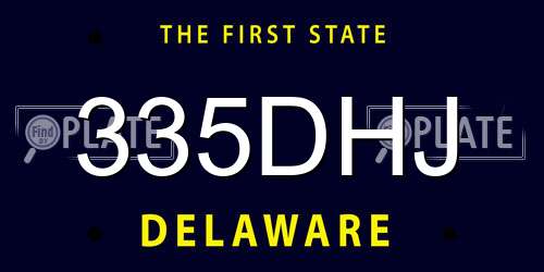 335DHJ Delaware License Plate