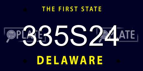 335S24 Delaware License Plate