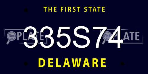 335S74 Delaware License Plate