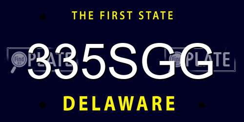 335SGG Delaware License Plate
