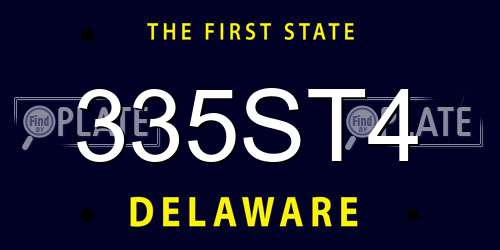 335ST4 Delaware License Plate