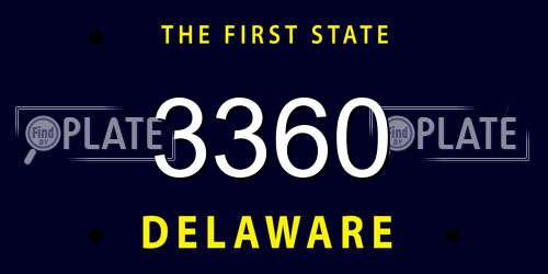 3360 Delaware License Plate