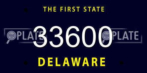 33600 Delaware License Plate