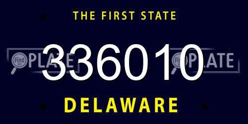 336010 Delaware License Plate