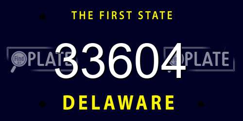 33604 Delaware License Plate