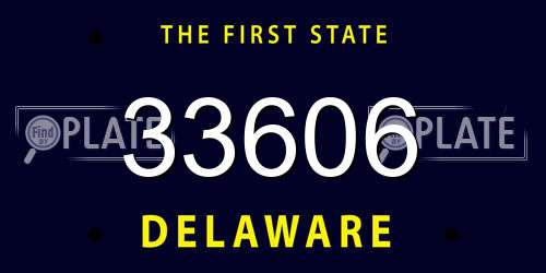 33606 Delaware License Plate