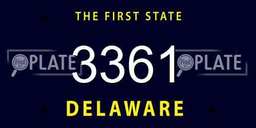 3361 Delaware License Plate