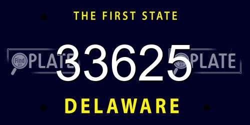 33625 Delaware License Plate