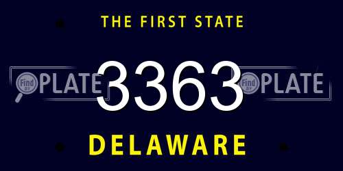 3363 Delaware License Plate