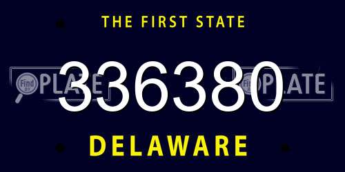 336380 Delaware License Plate
