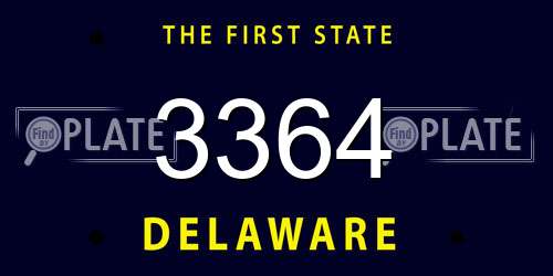 3364 Delaware License Plate