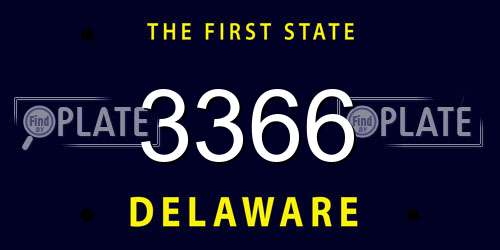 3366 Delaware License Plate