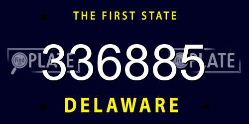 336885 Delaware License Plate