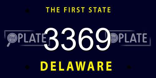 3369 Delaware License Plate