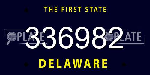 336982 Delaware License Plate
