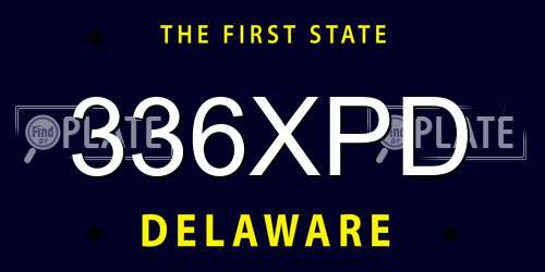 336XPD Delaware License Plate