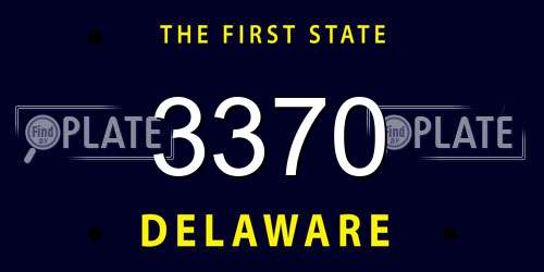 3370 Delaware License Plate