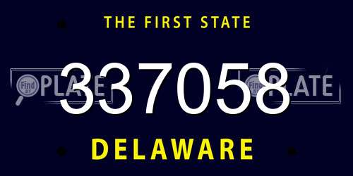 337058 Delaware License Plate