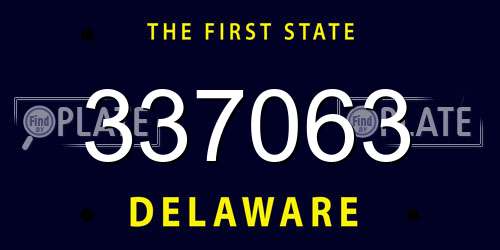 337063 Delaware License Plate