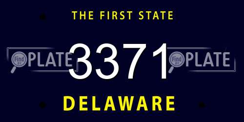 3371 Delaware License Plate