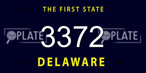 3372 Delaware License Plate