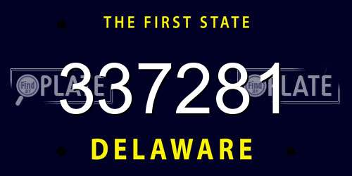 337281 Delaware License Plate
