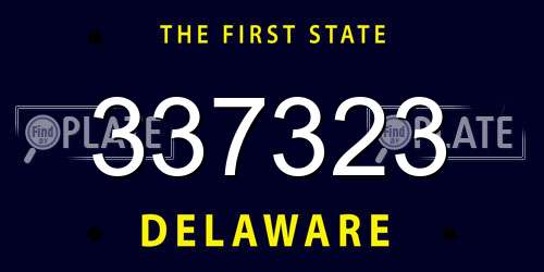 337323 Delaware License Plate