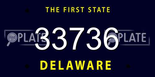 33736 Delaware License Plate
