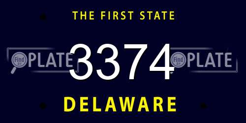 3374 Delaware License Plate