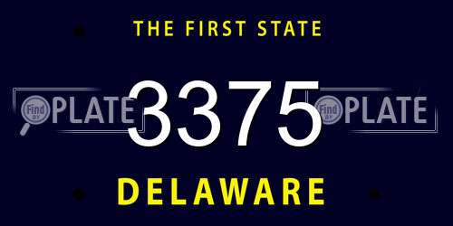 3375 Delaware License Plate