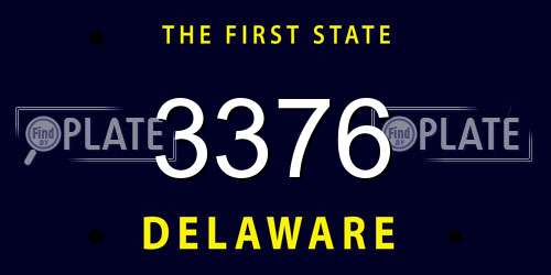 3376 Delaware License Plate