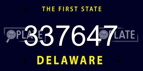337647 Delaware License Plate