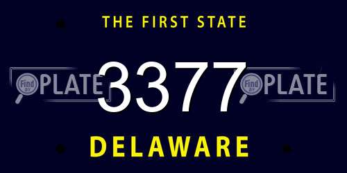 3377 Delaware License Plate