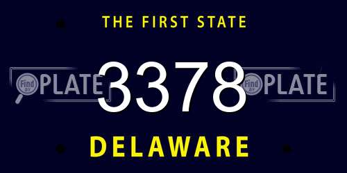 3378 Delaware License Plate