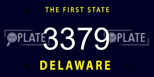 3379 Delaware License Plate