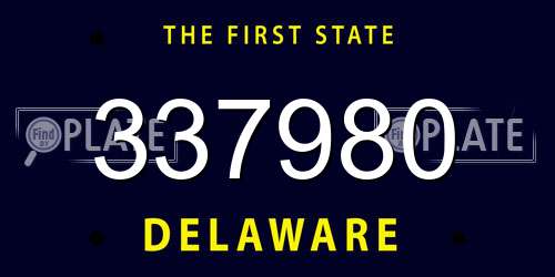 337980 Delaware License Plate