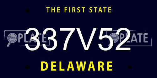 337V52 Delaware License Plate