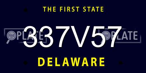 337V57 Delaware License Plate