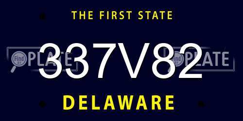 337V82 Delaware License Plate