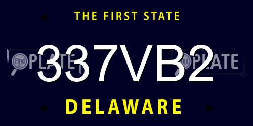 337VB2 Delaware License Plate