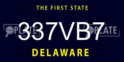 337VB7 Delaware License Plate