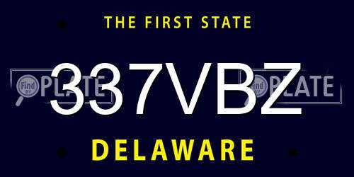 337VBZ Delaware License Plate