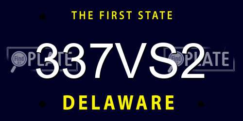 337VS2 Delaware License Plate