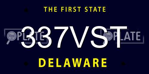 337VST Delaware License Plate