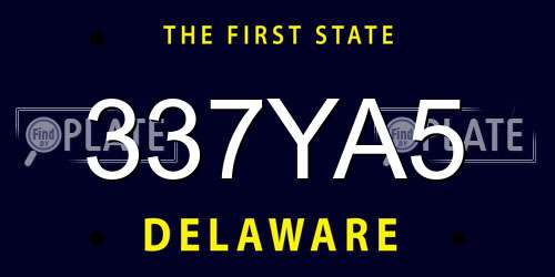 337YA5 Delaware License Plate