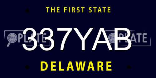 337YAB Delaware License Plate