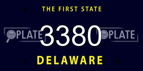 3380 Delaware License Plate