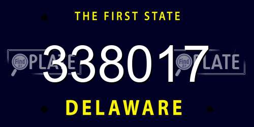 338017 Delaware License Plate