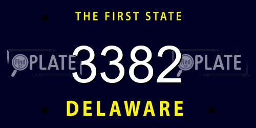 3382 Delaware License Plate