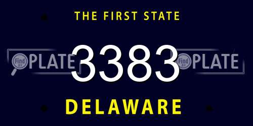 3383 Delaware License Plate